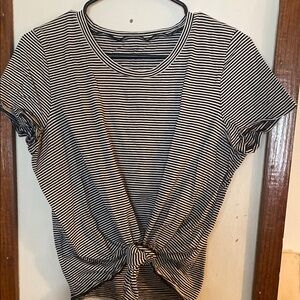Striped Black and White Short Sleeve Tee
